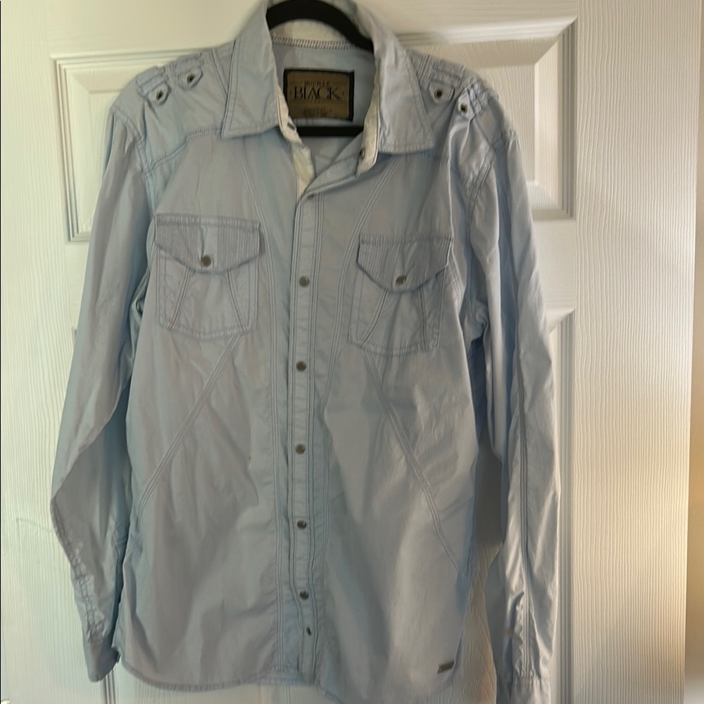 Buckle Light Blue Button-Up Shirt men’s size Large